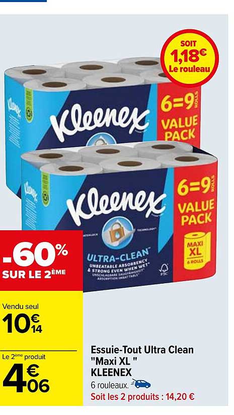essuie-tout ultra clean "maxi xl" kleenex