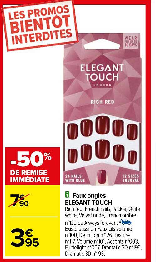 faux ongles élégant touch
