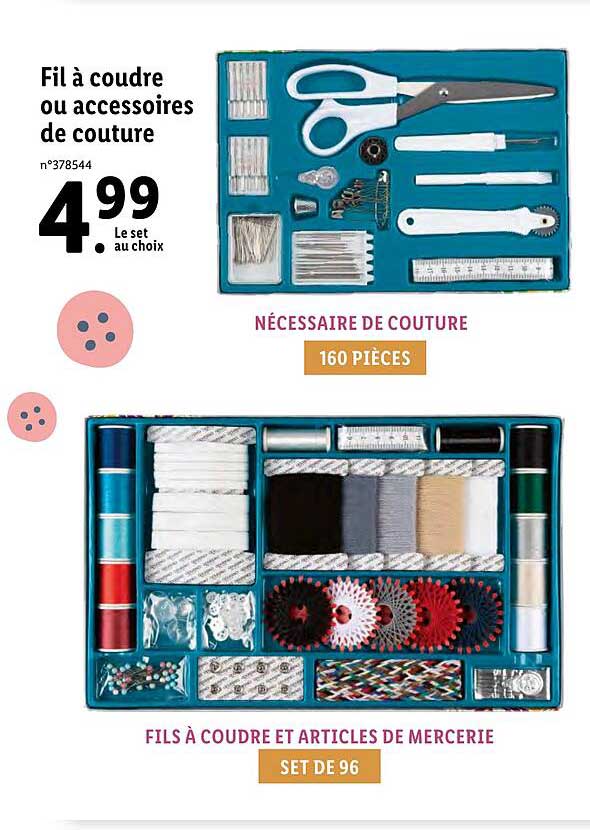 fil à coudre ou accessoires de couture