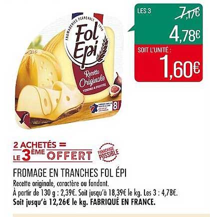 fromage en tranches fol épi