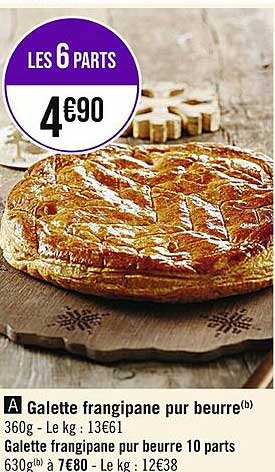 galette frangipane pur beurre, galette frangipane pur beurre 10 parts