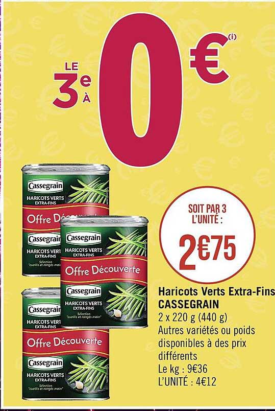 haricots verts extra-fins cassegrain