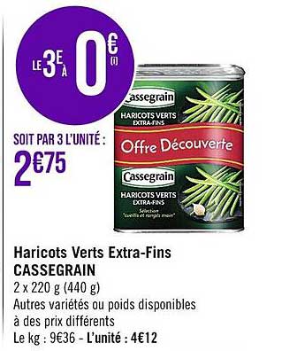 haricots verts extra-fins cassegrain