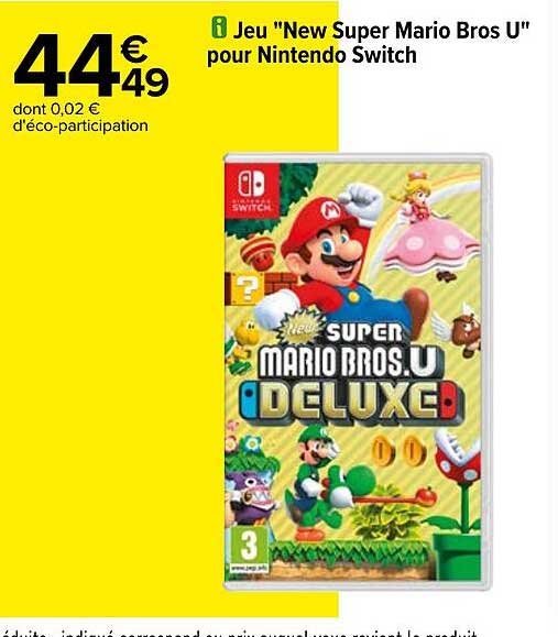 jeu "new super mario bros u" pour nintendo switch