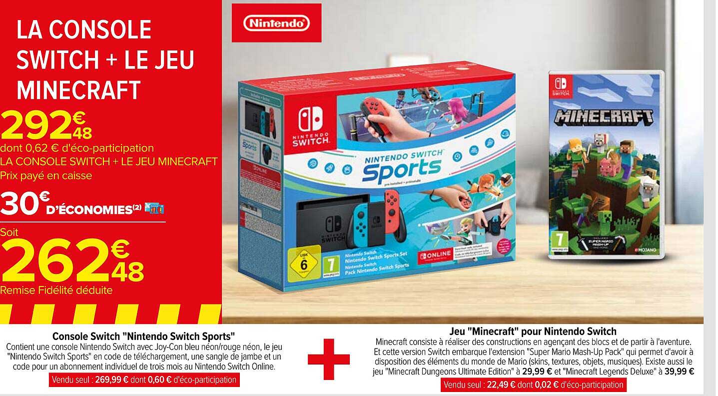 La Console Switch + Le Jeu Minecraft Nintendo