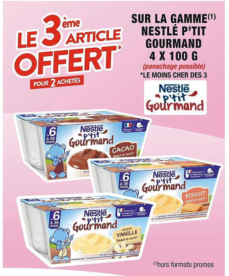 La Gamme Nestlé P'tit Gourmand 4 X 100 G