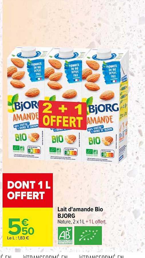 lait d'amande bio bjorg