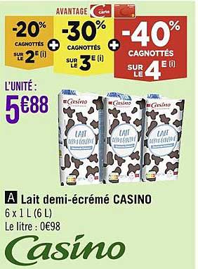 lait demi-écrémé casino