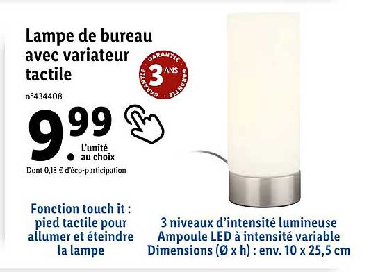 Lampe De Bureau Avec Variateur Tactile