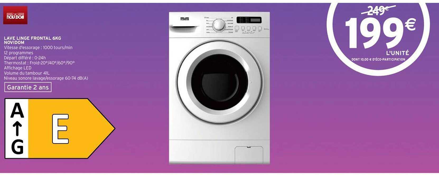 lave-linge frontal 6 kg novidom