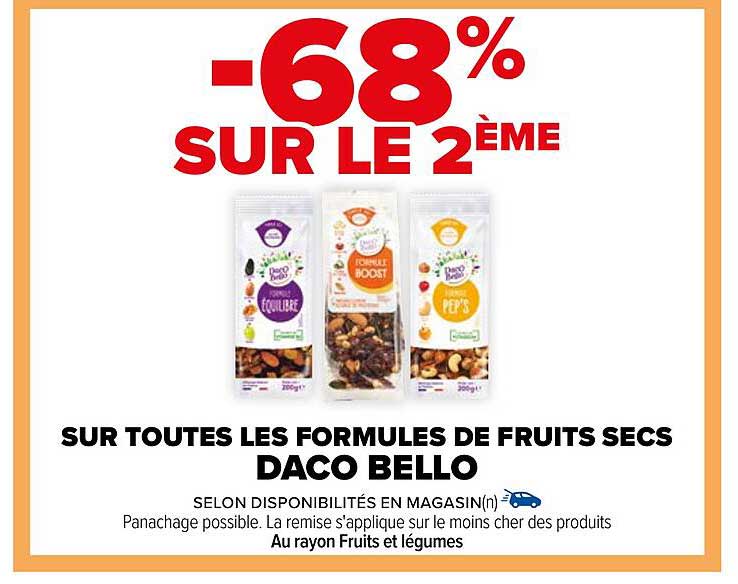 les formules de fruits secs daco bello