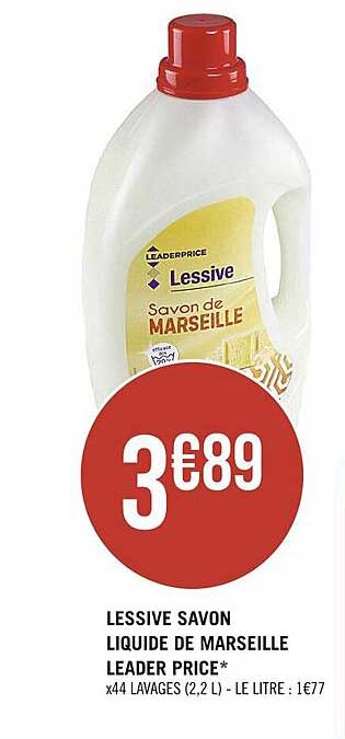 lessive savon liquide de marseille leader price