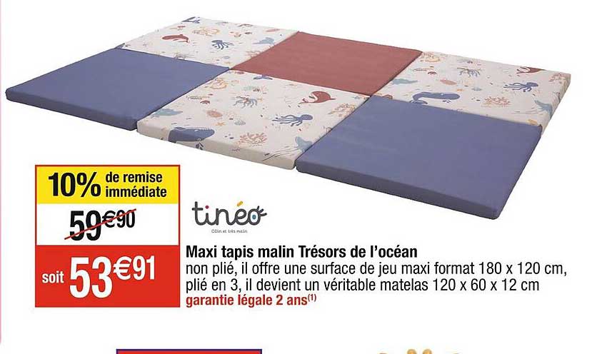 maxi tapis malin trésors de l'océan tinéo