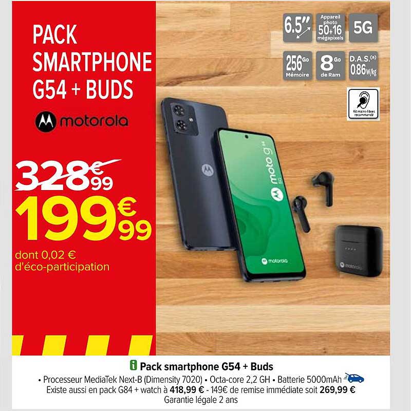pack smartphone g54 +  buds motorola