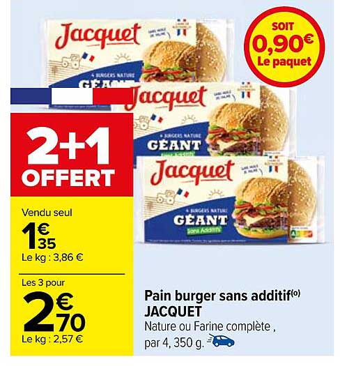 pain burger sans additif jacquet