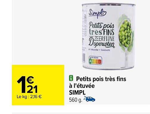 petits pois très fins à l'étuvée simpl