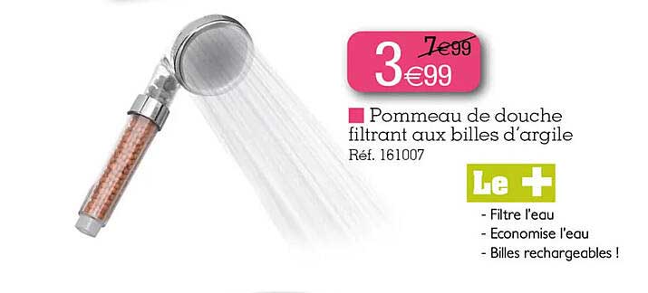 pommeau de douche filtrant aux billes d'argile