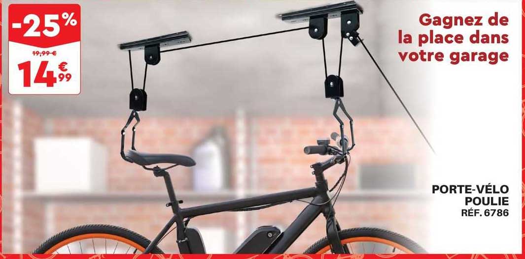 porte-vélo poulie