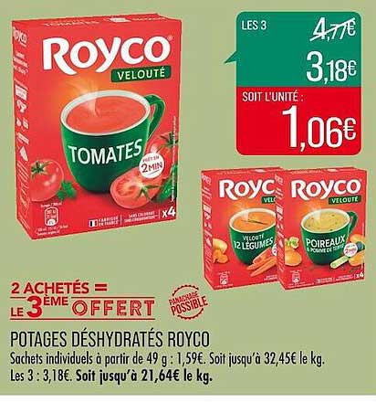 potages déshydratés royco