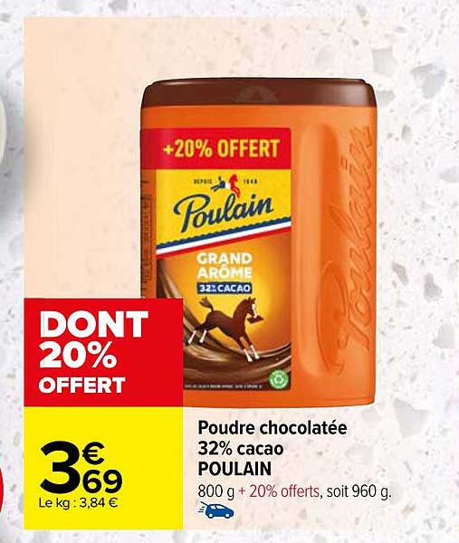 poudre chocolatée 32% cacao poulain