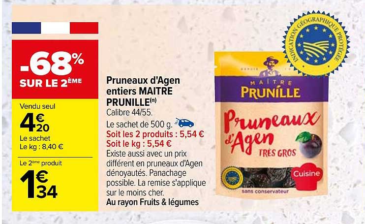 pruneaux d'agen entiers maître prunille