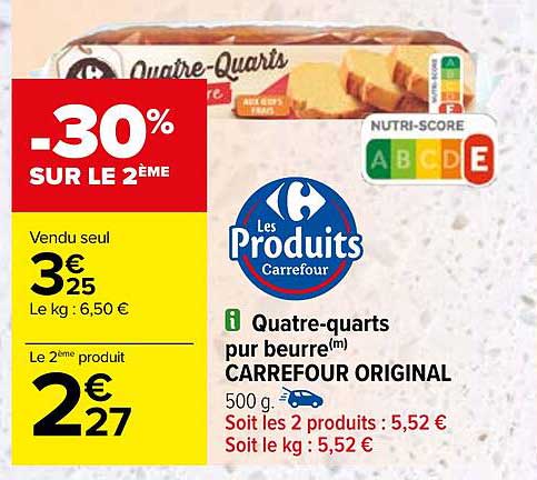 quatre-quarts pur beurre carrefour original