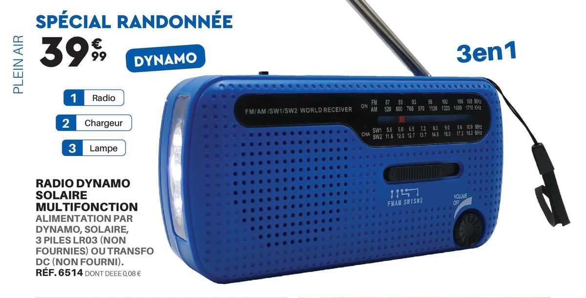 Radio Dynamo Solaire Multifonction