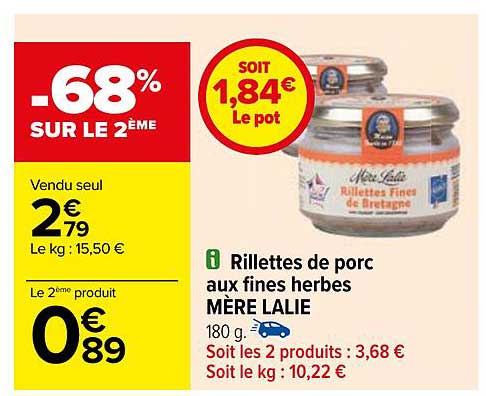 rillettes de porc aux fines herbes mère lalie