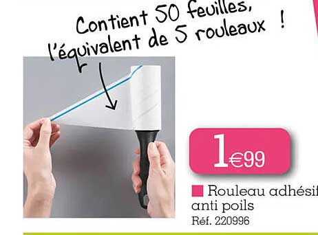 rouleau adhésif anti poils