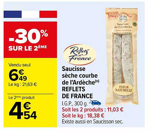 saucisse sèche courbe de l'ardèche reflets de france