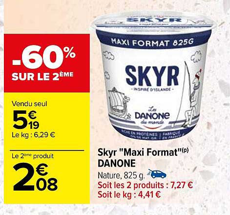 skyr "maxi format" danone