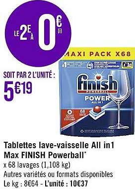 tablettes lave-vaisselle all in 1 max finish powerball