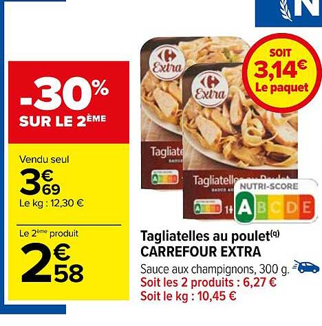 Tagliatelles Au Poulet Carrefour Extra