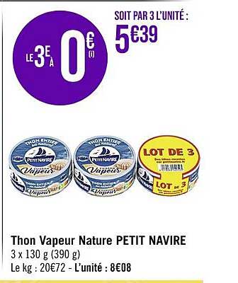 Thon Vapeur Nature Petit Navire