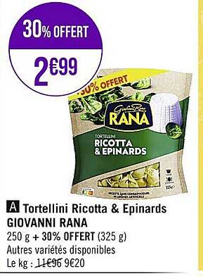 tortellini ricotta & épinards giovanni rana