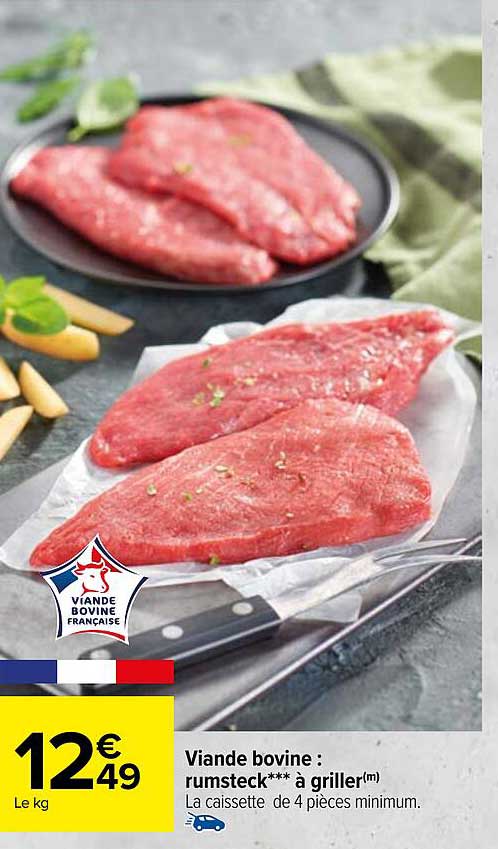 viande bovine : rumsteck***à griller