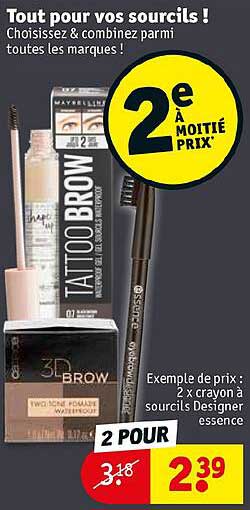 2 x crayons à sourcils designer essence