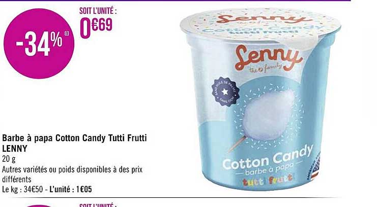 barbe à papa cotton candy tutti frutti lenny