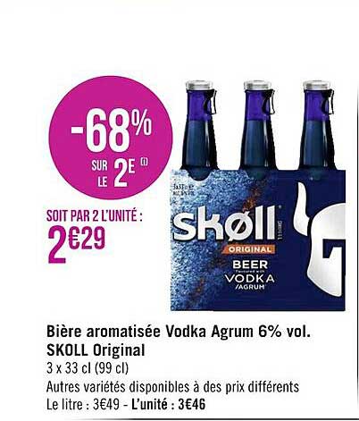 bière aromatisée vodka agrum 6% vol. skoll original