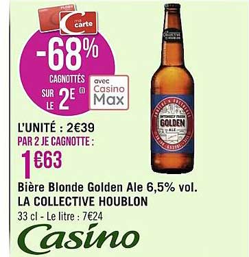 bière blonde golden ale 6,5% vol. la collective houblon
