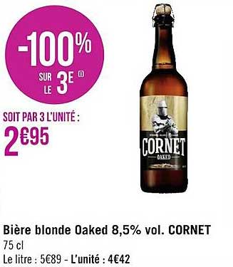 bière blonde oaked 8,5% vol. cornet