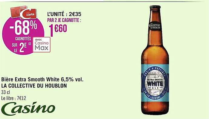 bière extra smooth white 6,5% vol. la collective du houblon