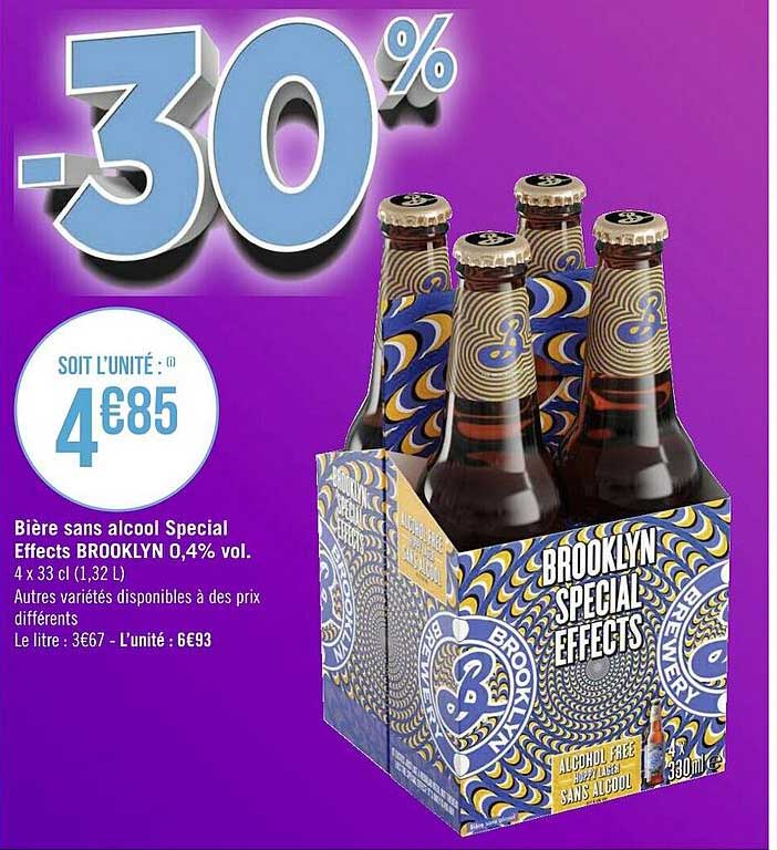 bière sans alcool spécial effects brooklyn 0,4% vol.