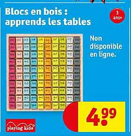 blocs en bois : apprends les tables