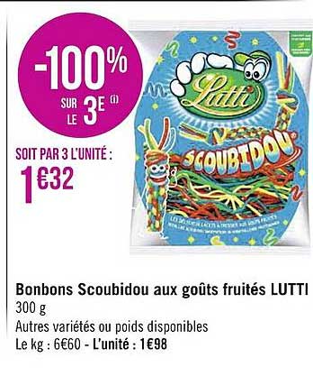 Bonbons Scoubidou Aux Goûts Fruités Lutti