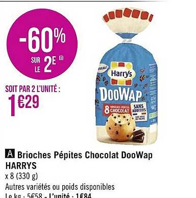Brioches Pépites Chocolat DooWap Harrys