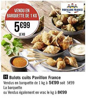 bulots cuits pavillon france