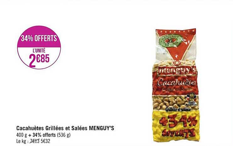 Cacahuètes Grillées Et Salées Menguy's