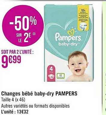 changes bébé baby-dry pampers