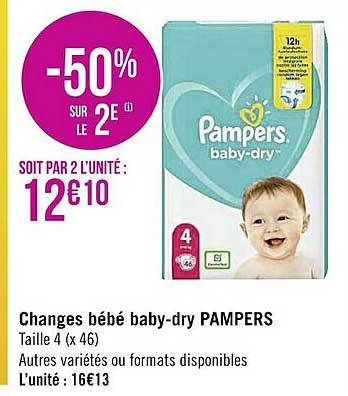 changes bébé baby-dry pampers